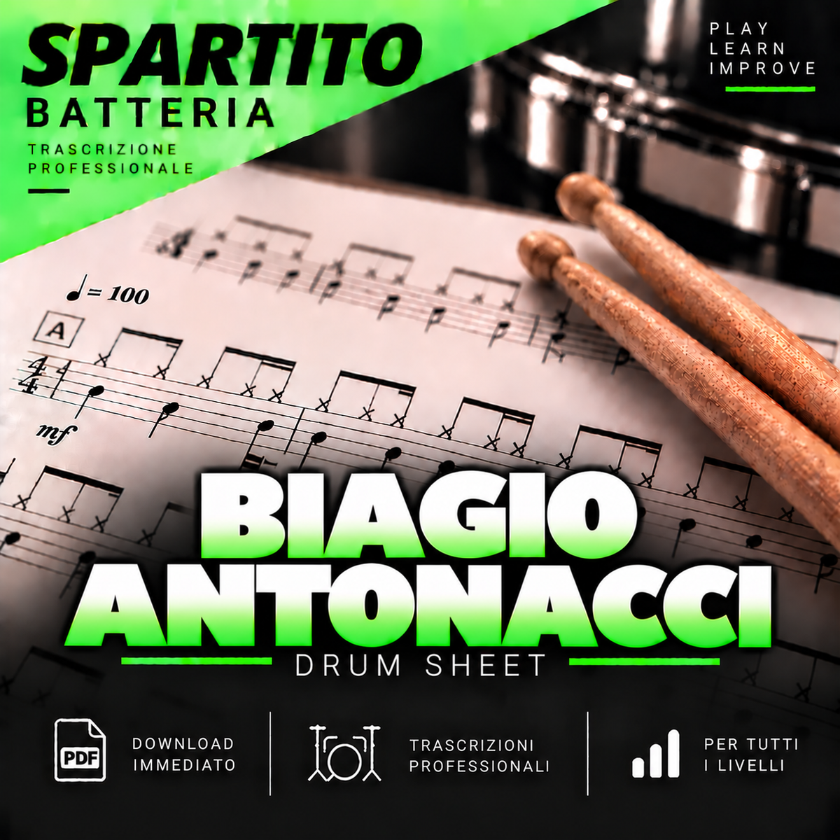 Biagio Antonacci - Aprilia (drum sheet music)