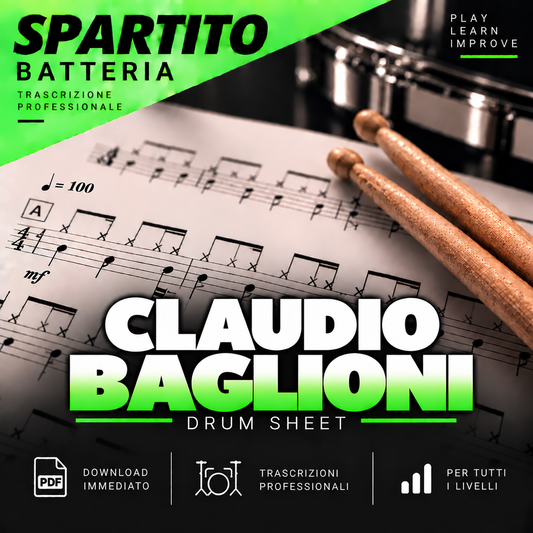 Claudio Baglioni - Strada facendo (drum cover by Benuccio Renda) (drum sheet music)