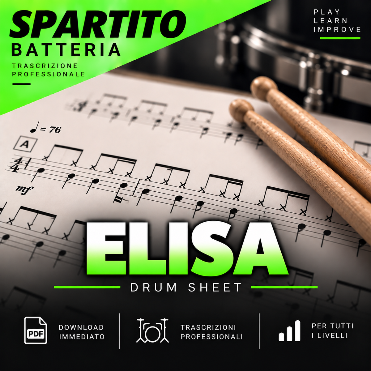 Elisa - Rainbow (drum sheet music)
