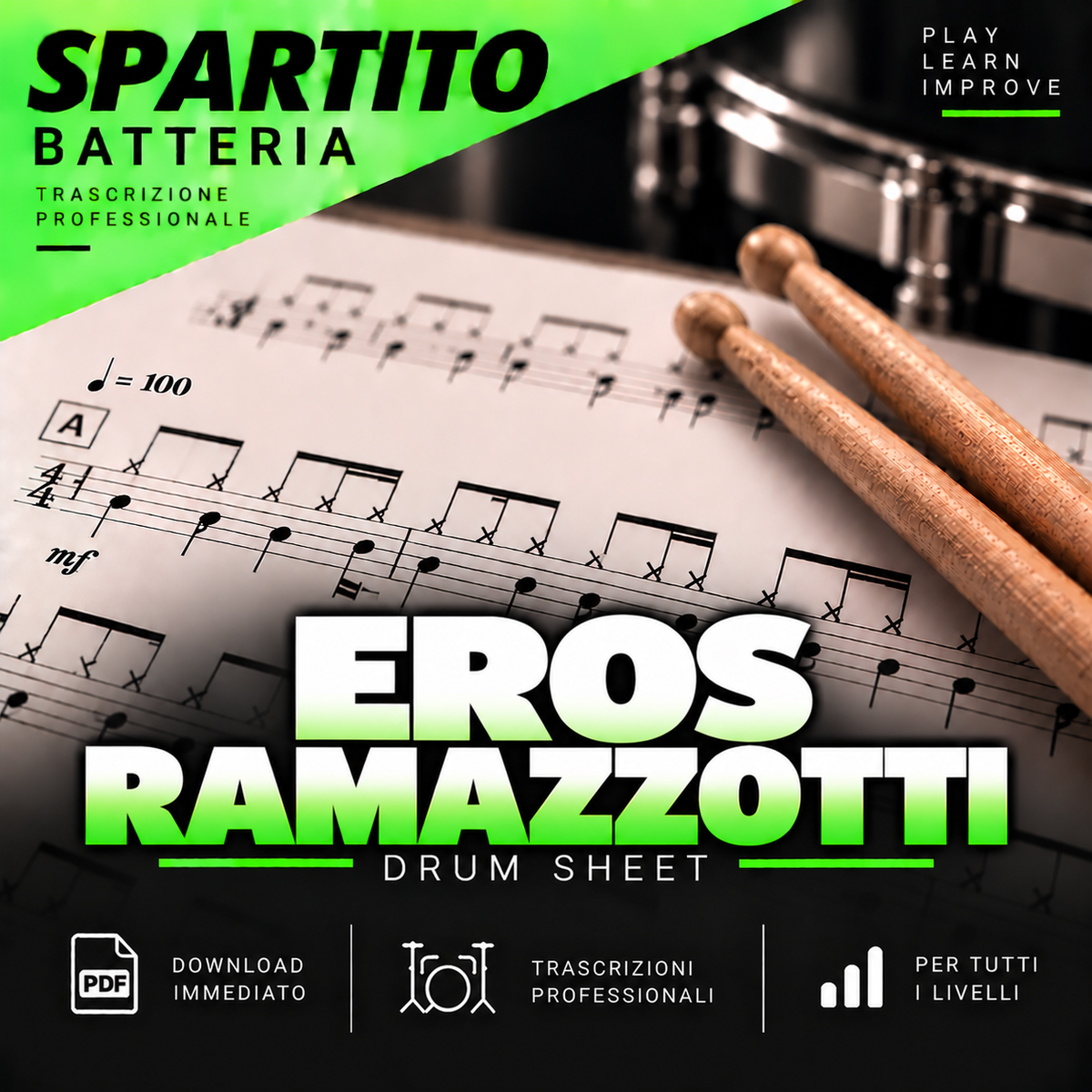 Eros Ramazzotti - Stella gemella (drum sheet music)