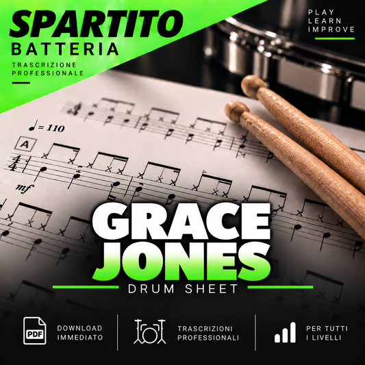 Grace Jones - Slave to the rhythm (Ash Soan cover) (drum sheet music)