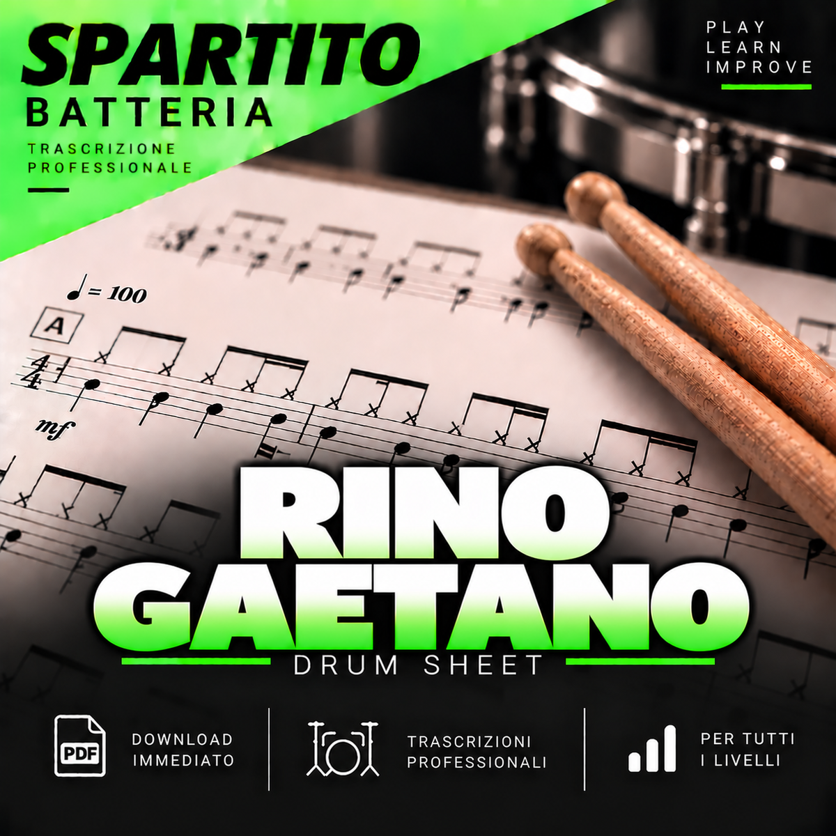 Rino Gaetano - Mio fratello è figlio unico (drum sheet music)