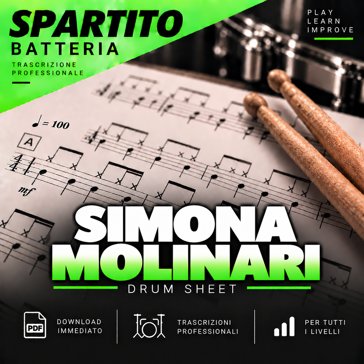 Simona Molinari - Egocentrica (RadioitaliaLive) (drum sheet music)