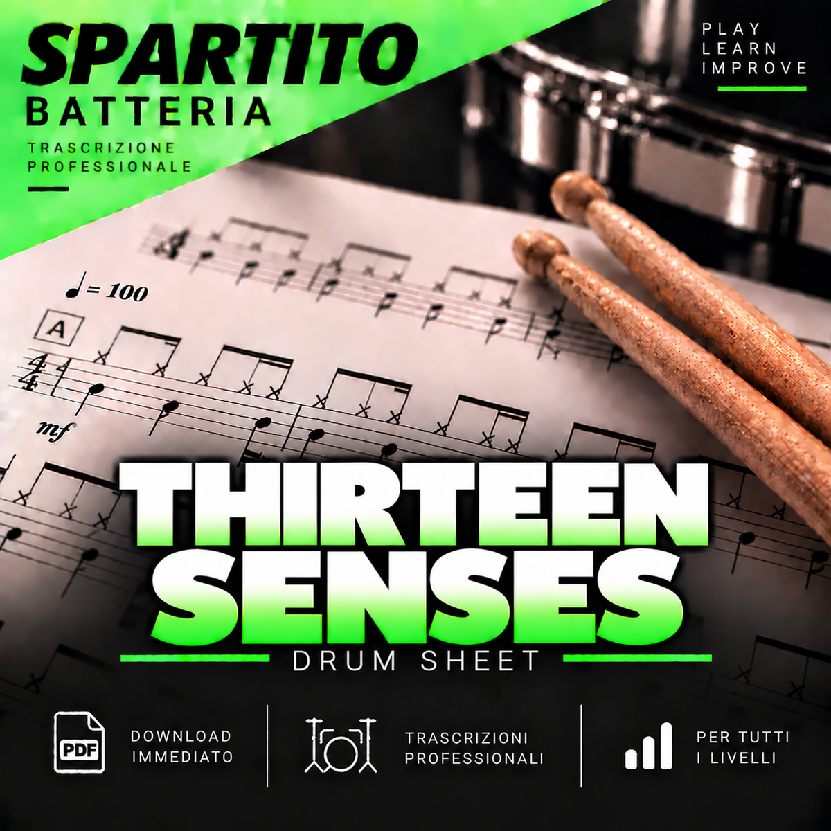 Thirteen Senses - In to the Fire (drum sheet music)