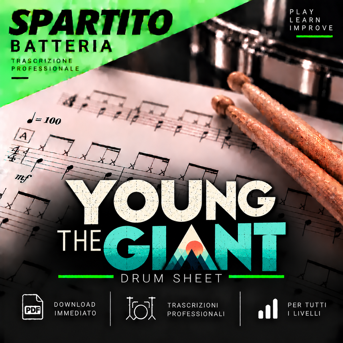 Young the Giant - Cough Syrup (drum sheet music)